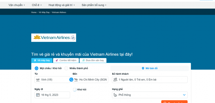 Vietnam Airlines là một trong những hãng hàng không chất lượng hàng đầu tại Việt Nam. | Nguồn: Traveloka